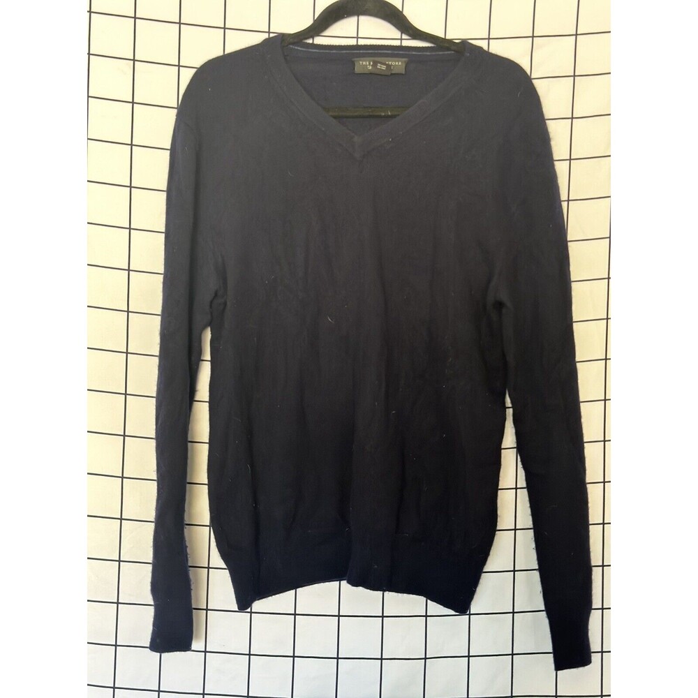 Bloomingdales The Mens Store Mens Cashmere Long Sleeve Sweater Navy Size M